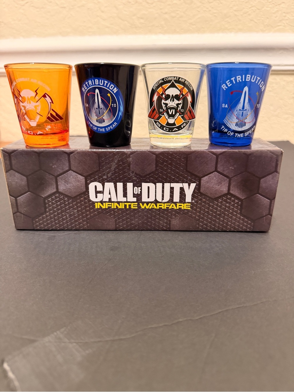 Call of Duty Infinite Warfare Shot Glass Set - Orange, Black, Clear, Blue